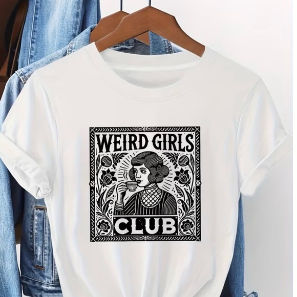 Tops - Weird Girls Club Graphic Tee 📚🫖